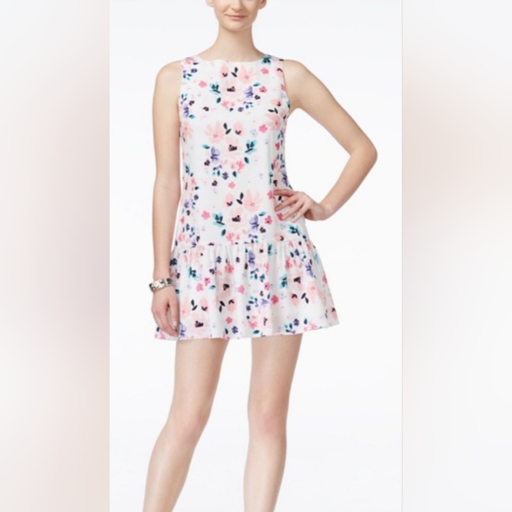 CeCe Floral Print Dress - Pink and Purple